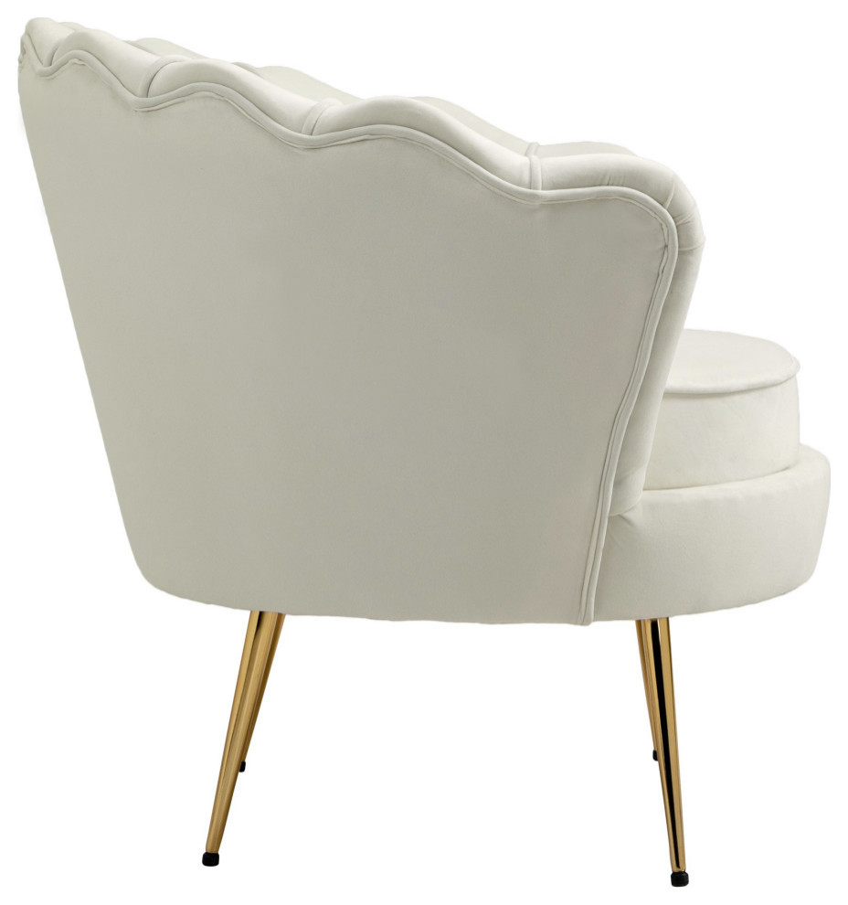 Gardenia  Velvet Upholstered Chair   Midcentury   Armchairs And Accent Chairs   by Meridian Furniture  Houzz