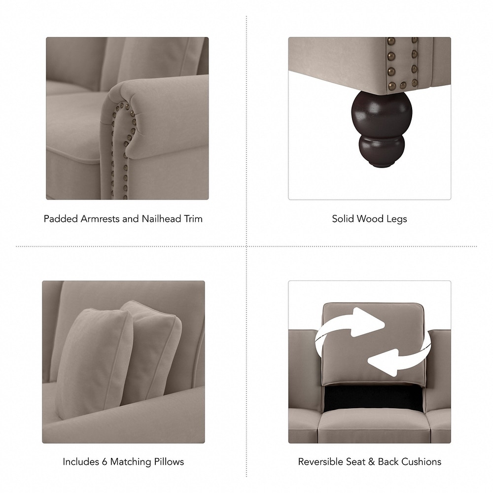 Coventry 113W U Shaped Sectional Couch by Bush Furniture