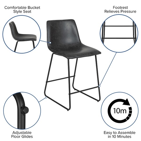 LeatherSoft Counter-height Stools (Set of 2)