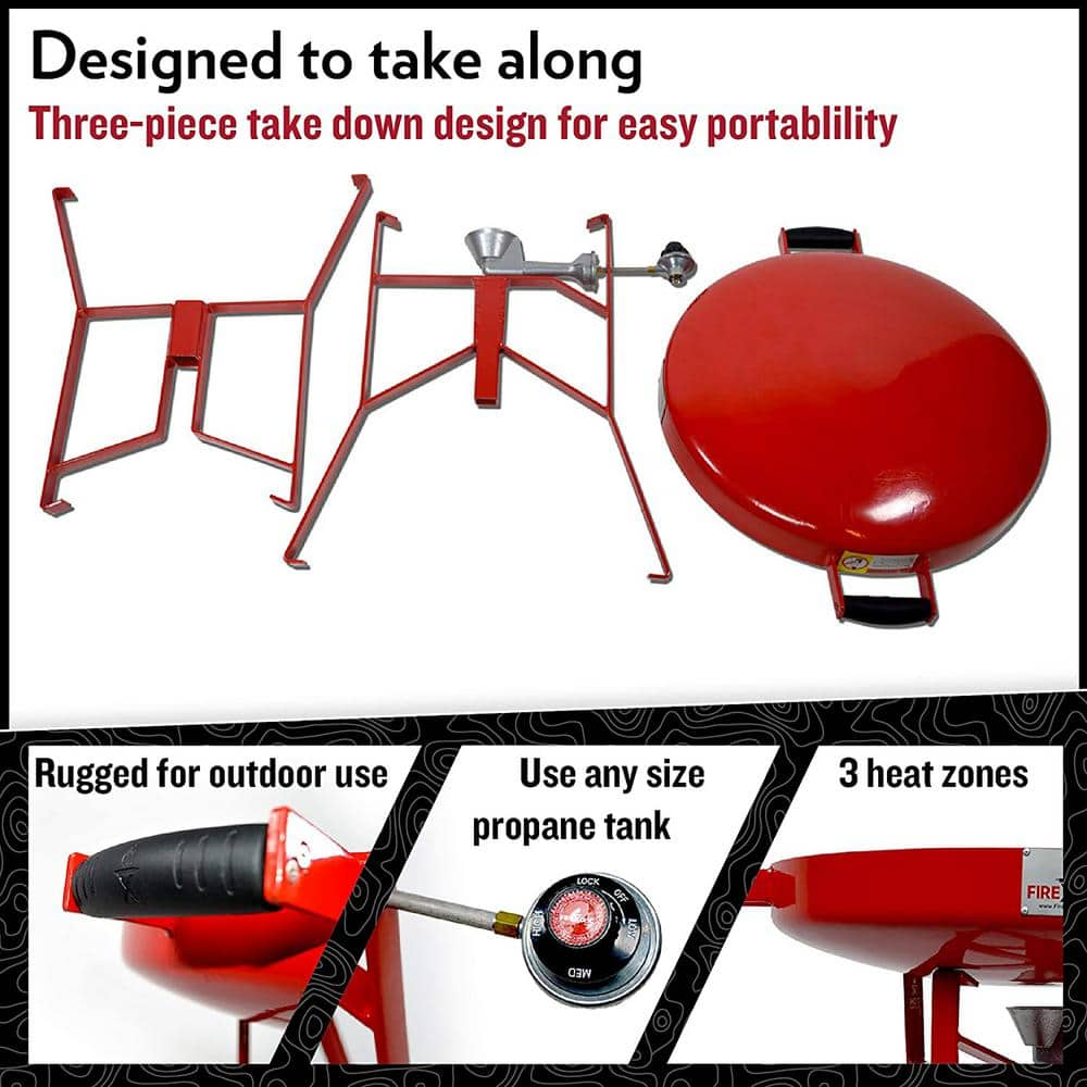 24 in. Portable Propane Cooker Grill in Red TCGFDM22HRR