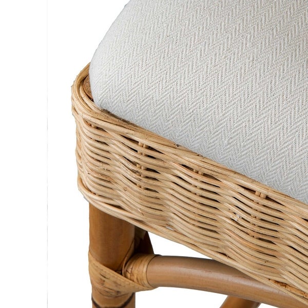 Natural Rattan Cushioned Stool