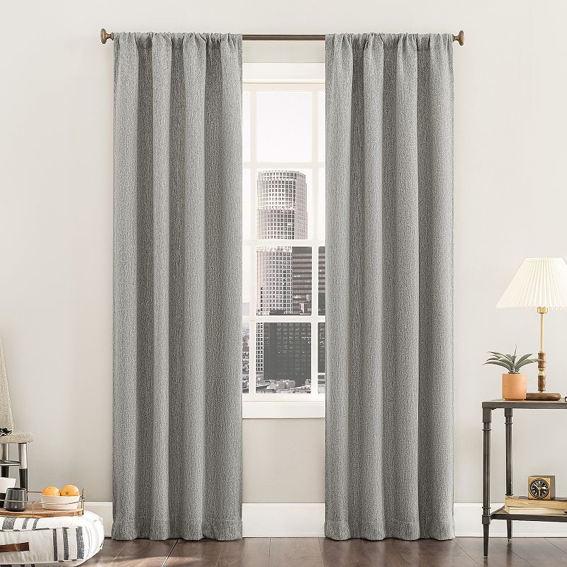 Sun Zero Brimfield Solid Blackout Rod Pocket Set of Two Window Curtain Panels