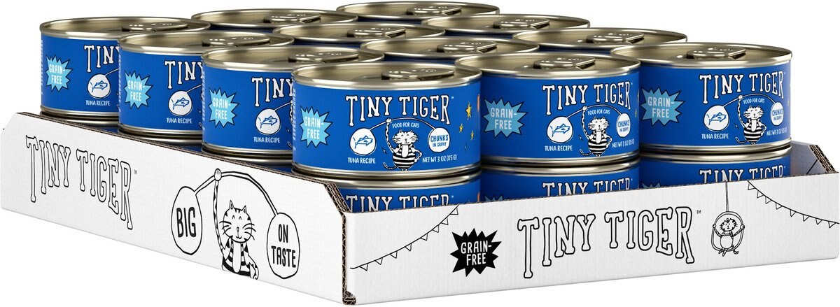 Tiny Tiger Chunks in Gravy Tuna Recipe Grain-Free Canned Cat Food