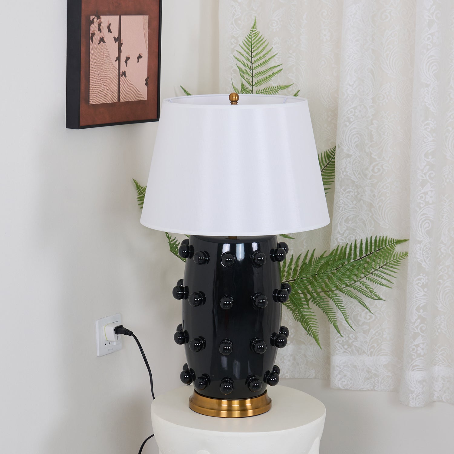 Polka Dot Porcelain Table Lamp