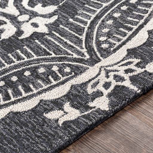 Rain Medallion Indoor/Outdoor Charcoal Rug