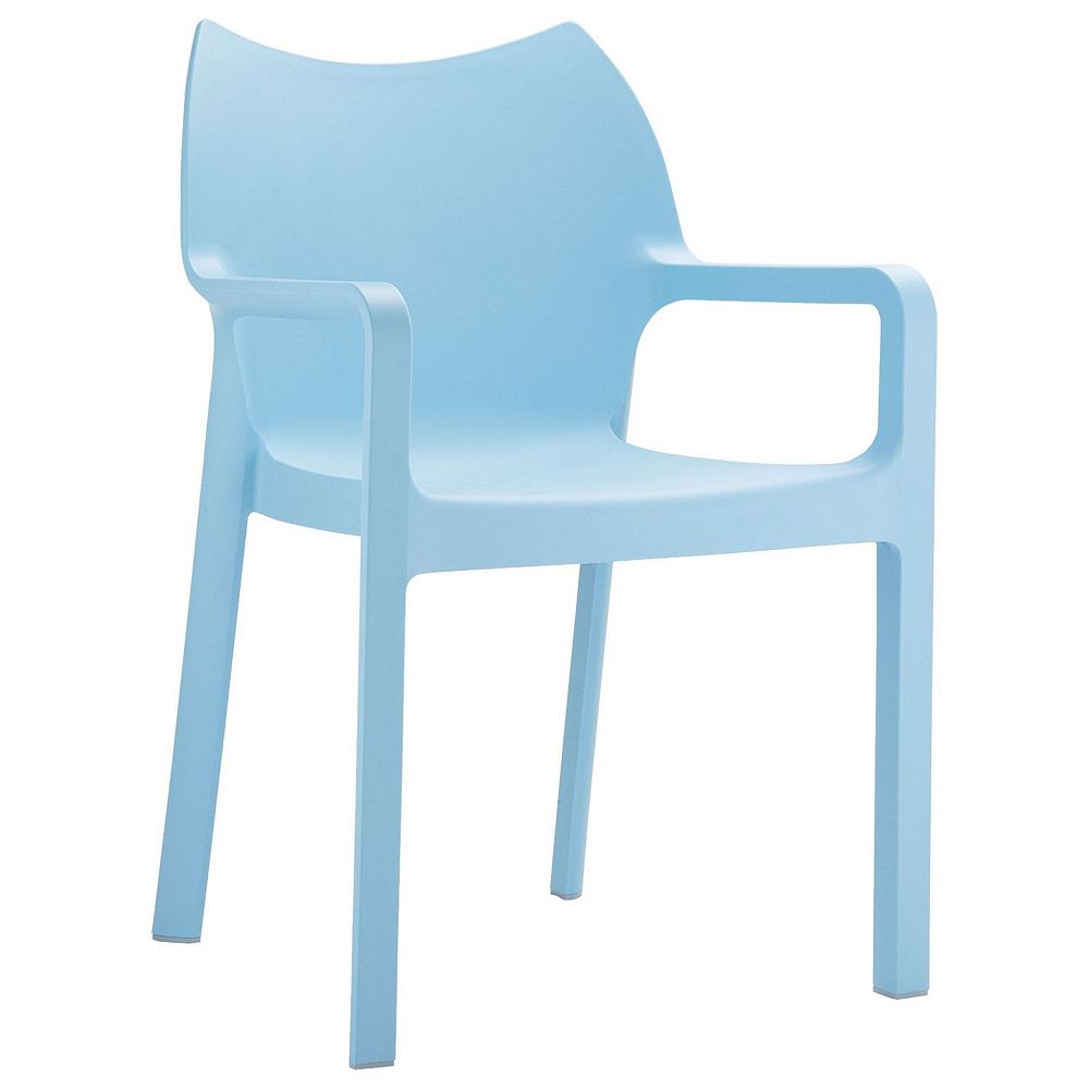 33 Blue Outdoor Patio Solid Dining Arm Chair