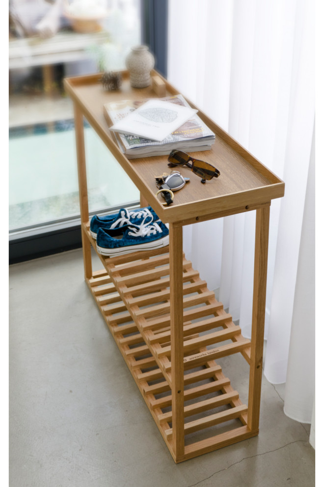 White Rectangular Console Table with Storage  Wireworks Hello   Transitional   Console Tables   by Oroa   Distinctive Furniture  Houzz