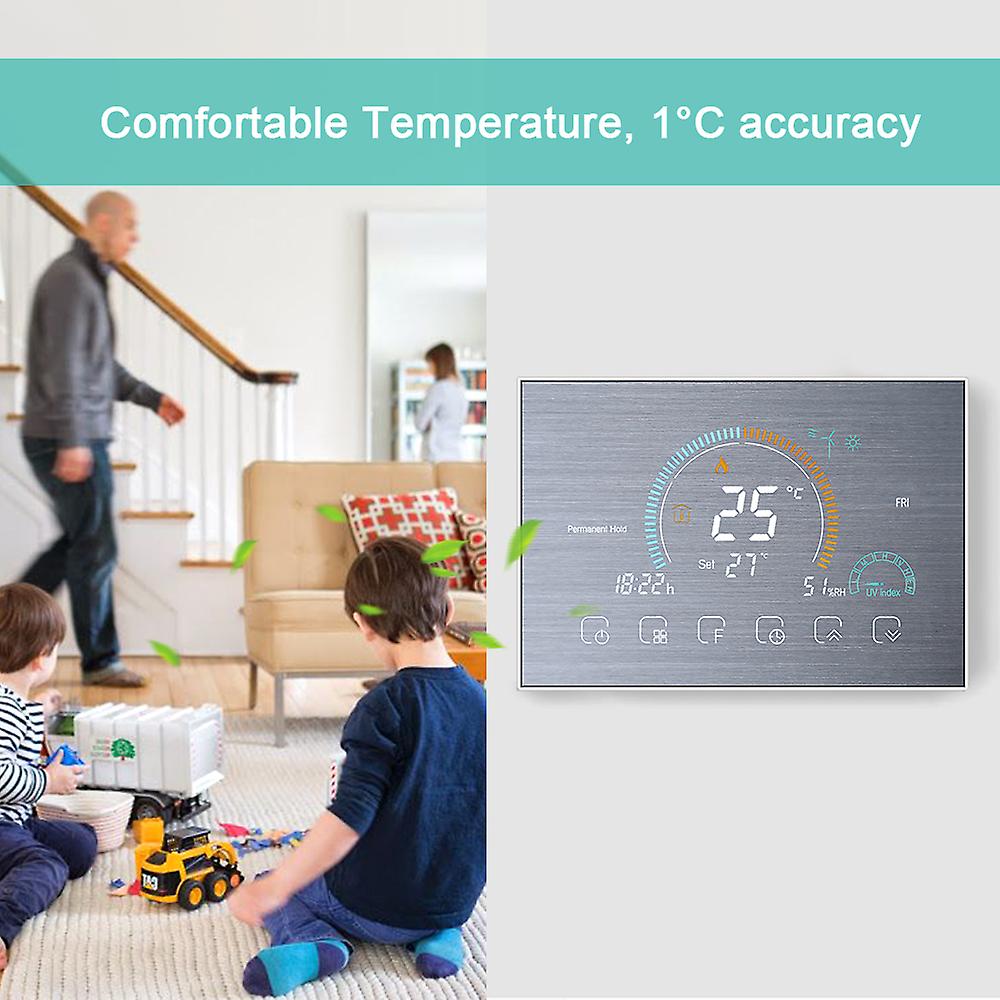 95-240v Wi-fi Smart Thermostat Programmable Thermostat 5+1+1 Six Periods Voice App Control Backlight Lcd Electric Heating Thermoregulator With Uv Inde