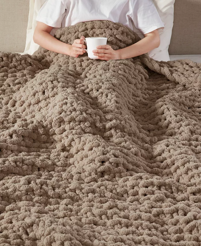 Madison Park Chunky-Knit Chenille Throw， 50