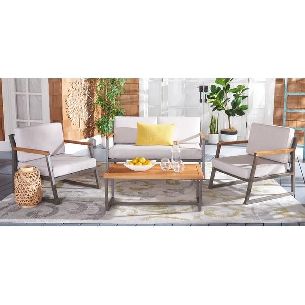 SAFAVIEH Randolph 4Piece Outdoor Patio Conversation Set