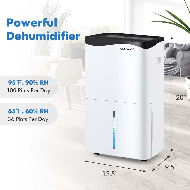 5500 Sq. Ft 100 Pints Portable Dehumidifier for Basements & Home with Smart App & Alexa Voice Control