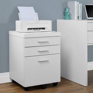 Monarch Specialties 3-Drawer White Rolling Portable Filing Cabinet (2-Pack) 2 x VM-7048