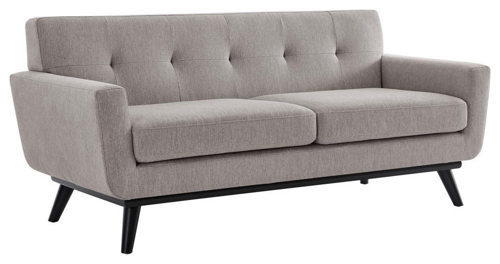 Engage Herringbone Fabric Loveseat   Midcentury   Loveseats   by Modway  Houzz