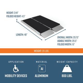 EZ-ACCESS SUITCASE 4 ft. Singlefold Ramp with Applied Surface SUITCASE SFAS04