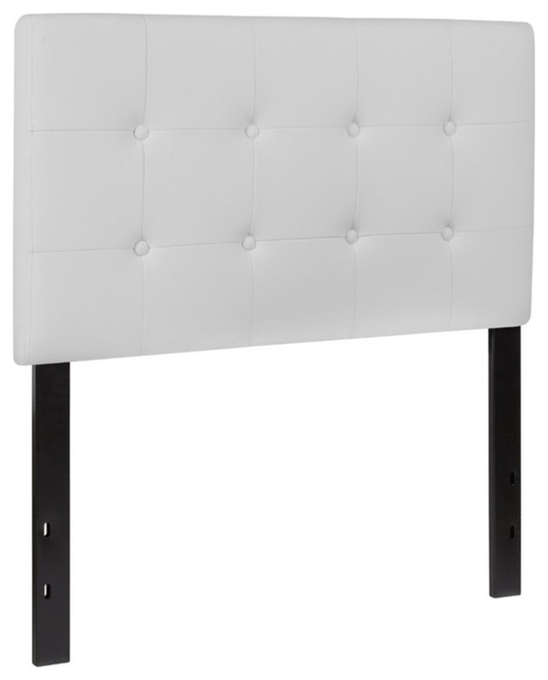 Flash Furniture Lennox Upholstered Full Panel Headboard in White   Transitional   Headboards   by Homesquare  Houzz