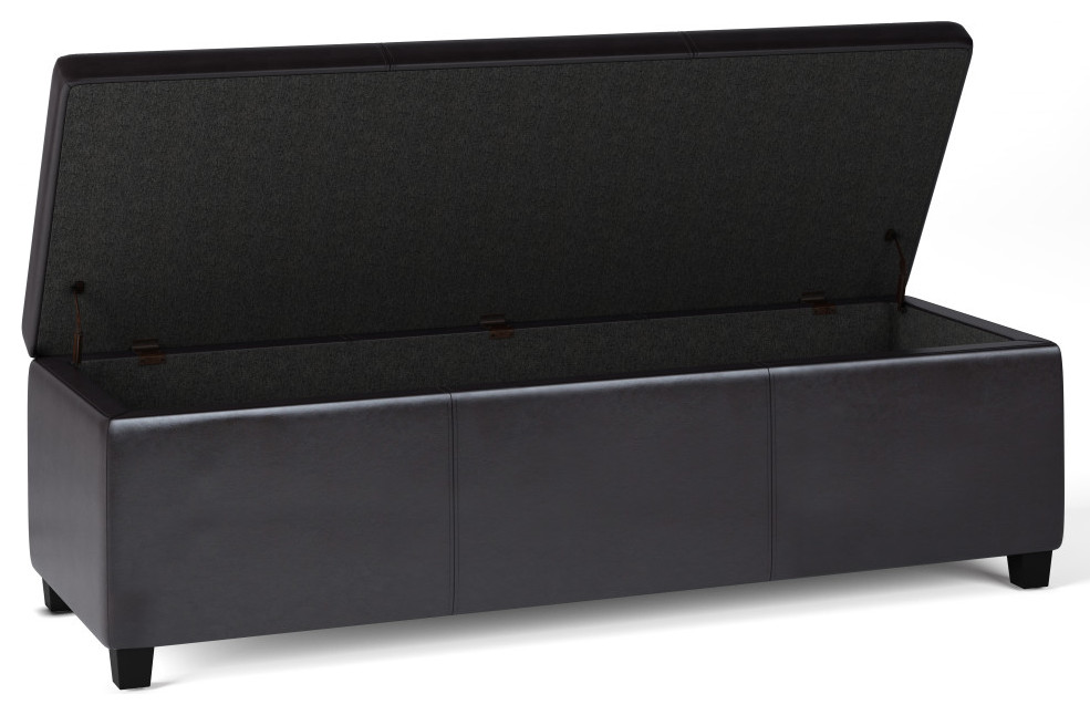 Avalon Extra Large Storage Ottoman Bench   Contemporary   Footstools And Ottomans   by Simpli Home Ltd.  Houzz