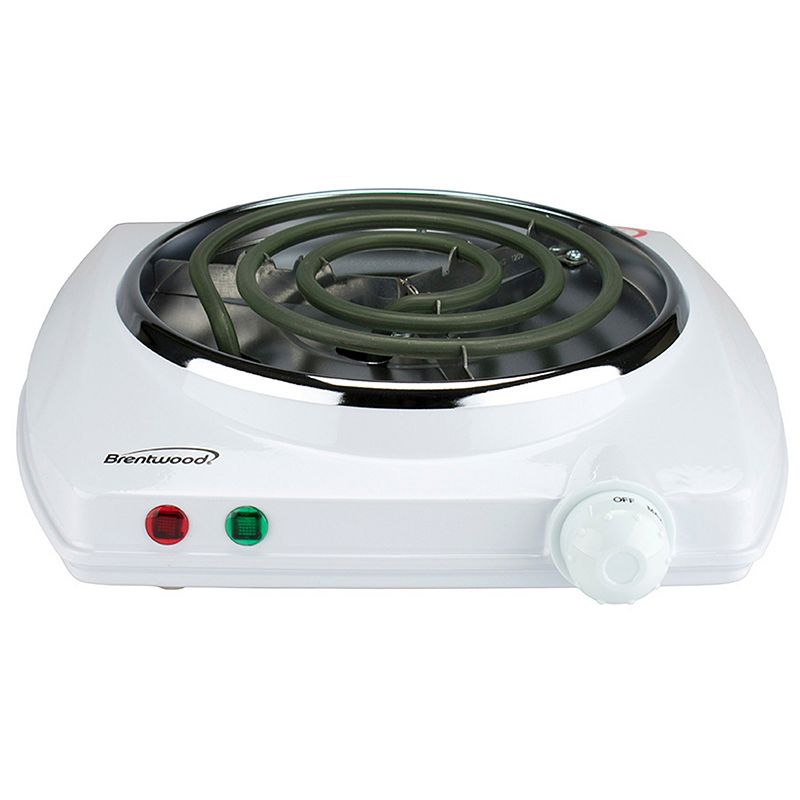 Brentwood Electric 1000W Single Burner (White)