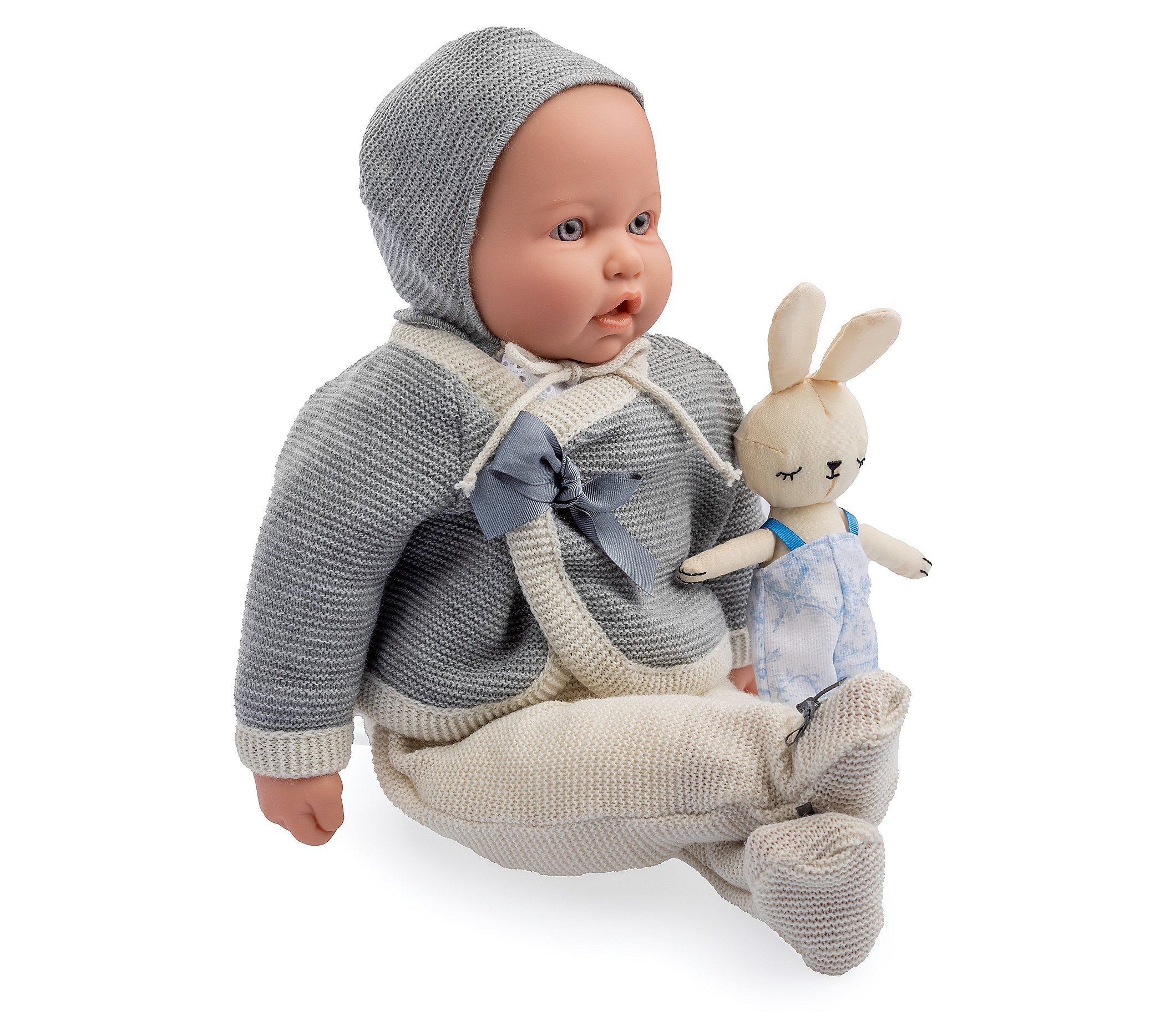 JC Toys La Baby 17 Soft Weighted Body Blue Eyes in Gray