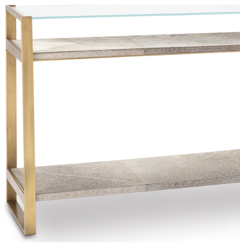 Andres Hair on Hide Console Large  Brass   Contemporary   Console Tables   by Regina Andrew  Houzz