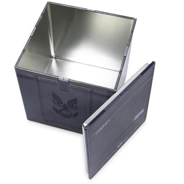 Ukonic Halo Unsc Ammo Crate Tin Storage Box Cube Organizer With Lid 4 Inches