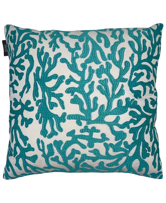 Mod Lifestyles Allover Coral Embroidery Decorative Pillow， 20