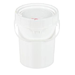 Vestil 5 Gal. White Plastic Screw Top Pail with Lid PAIL-SCR-5-W