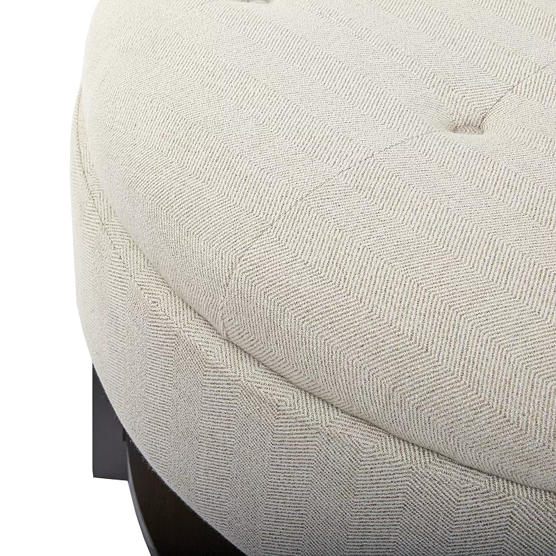 Madison Park Javier Round Storage Ottoman