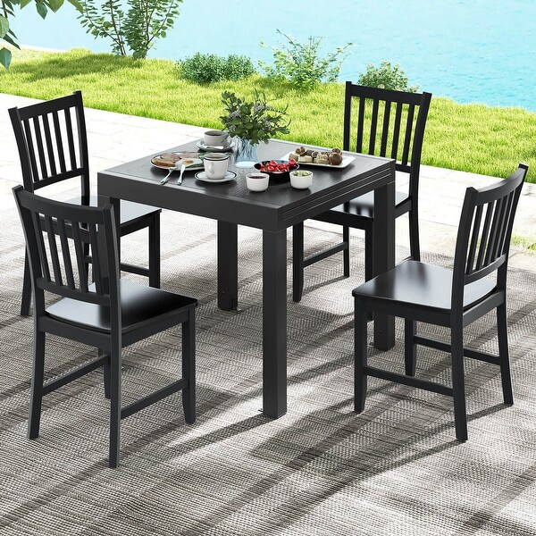 Gymax Patio Expandable Dining Table 31.5''63'' Adjustable Rectangular