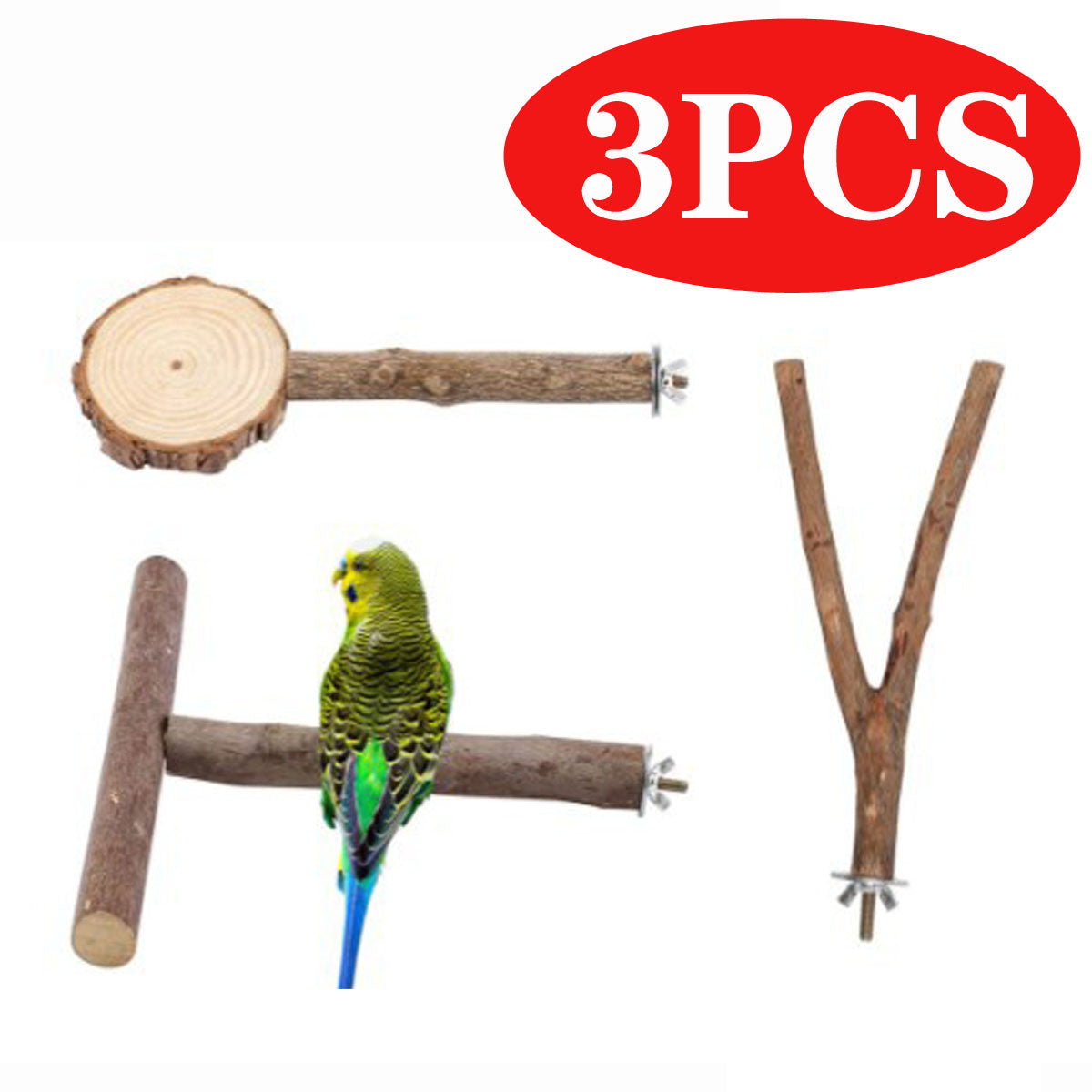 Bird Perches Bird Cage Accessories Bird Toy Suitable for Use Indoor and Outdoor Bird Stand Pole 3PCS