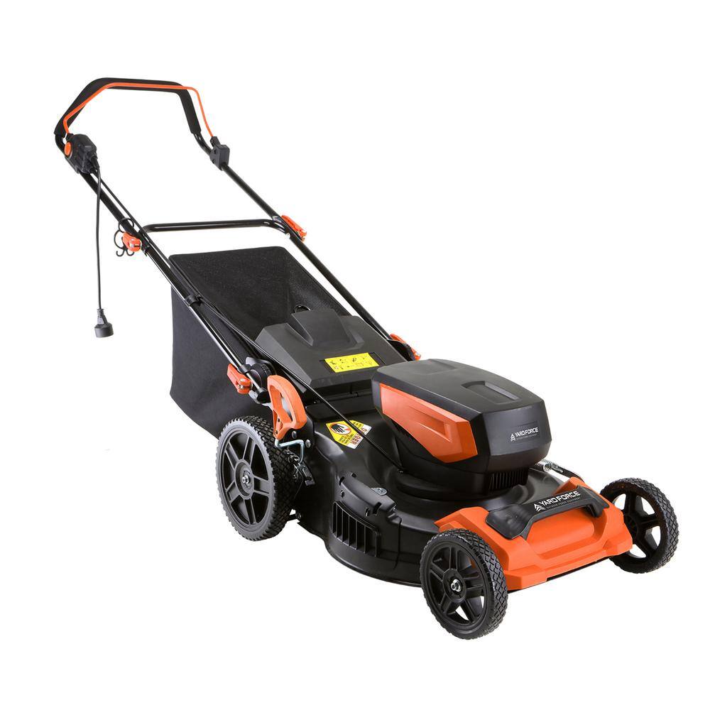 YARD FORCE 18 in. 15 Amp Corded Electric 3-In-1 Walk-Behind Lawn Mower with Vertical Storage YF1518-3N1