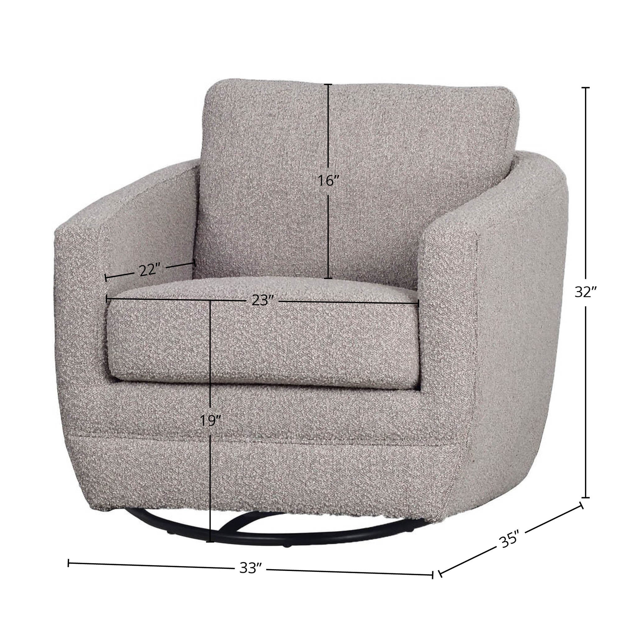 Baltimo Swivel Glider - Grey