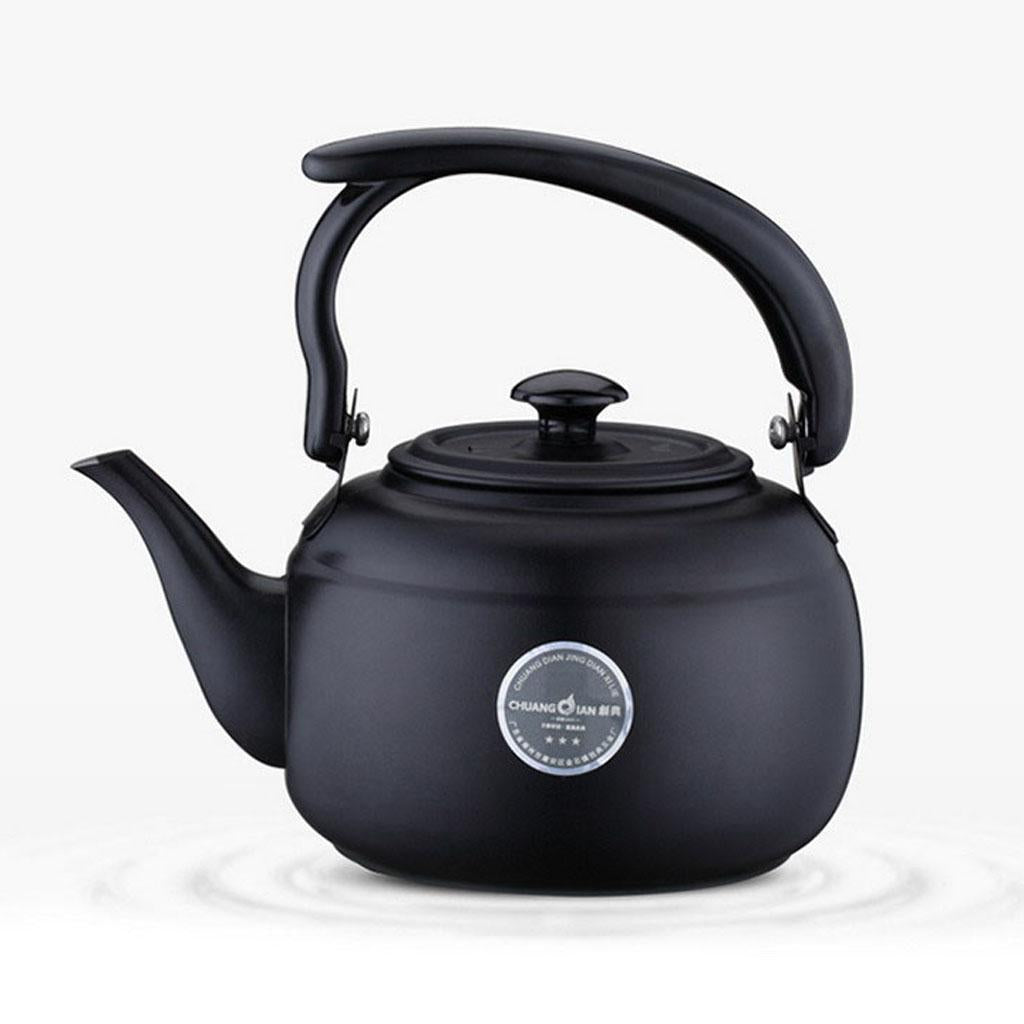 Teapot Kettle Stainless Steel 1L Tea Boiler Water Kitchen Black