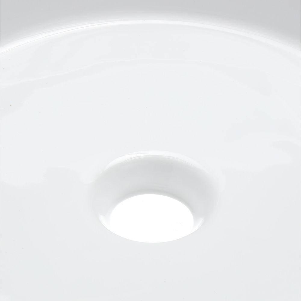 Elanti Round Vessel Bathroom Sink in White 1102