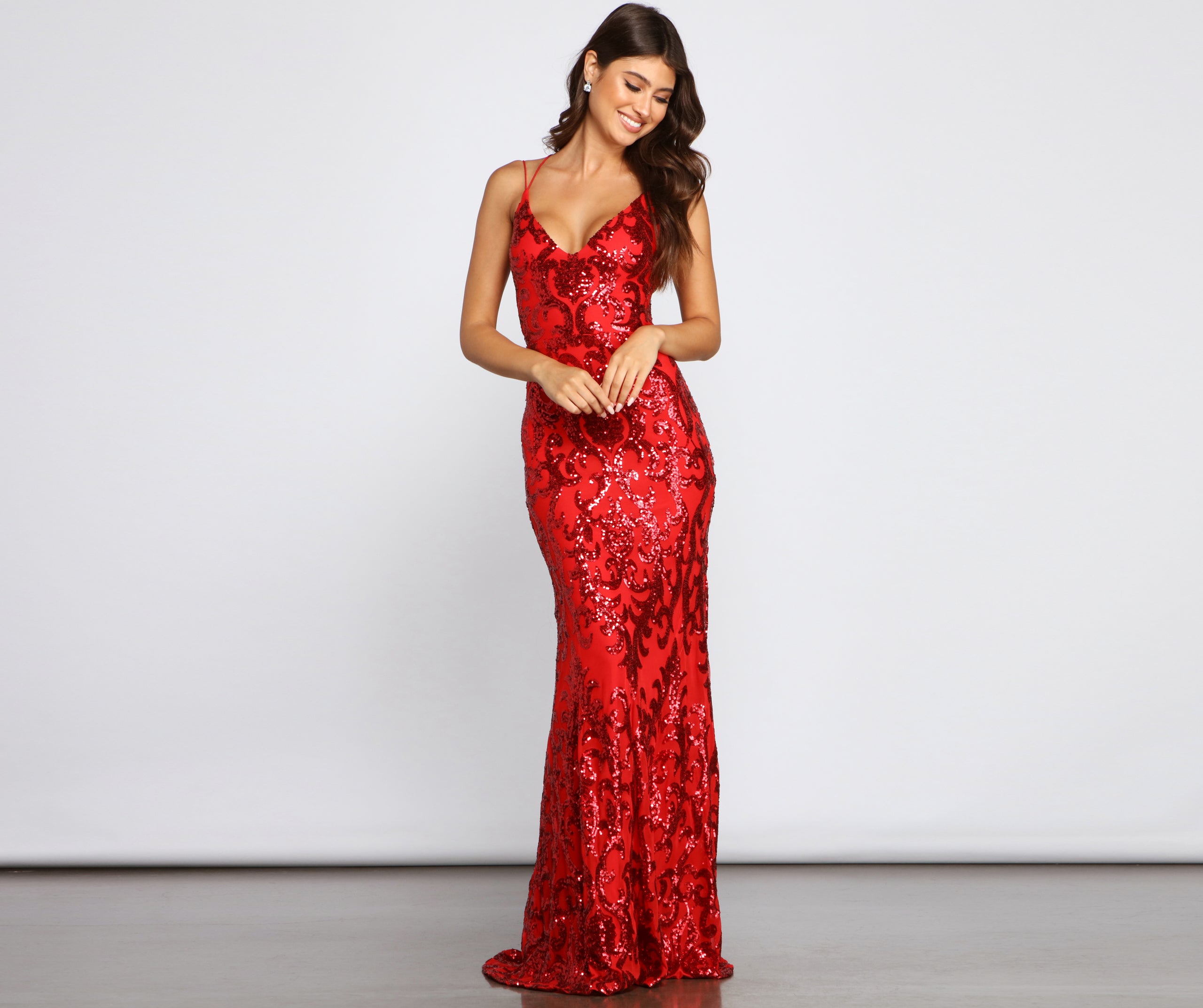 Lila Formal Open-Back Sequin Mermaid Dress