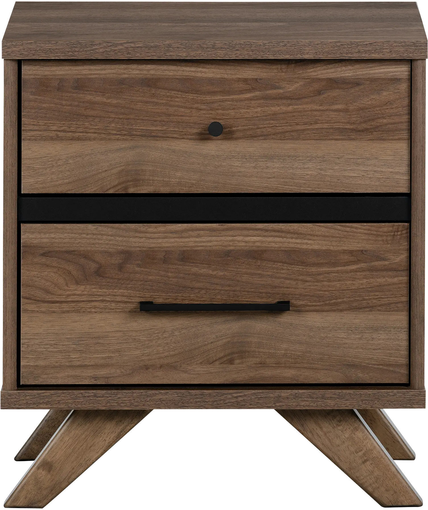 Modern Walnut Brown Nightstand - South Shore