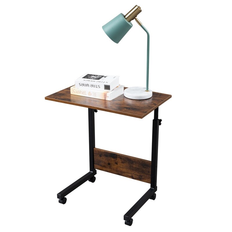 Height adjustable Chipboard   Steel Side Table with Baffle