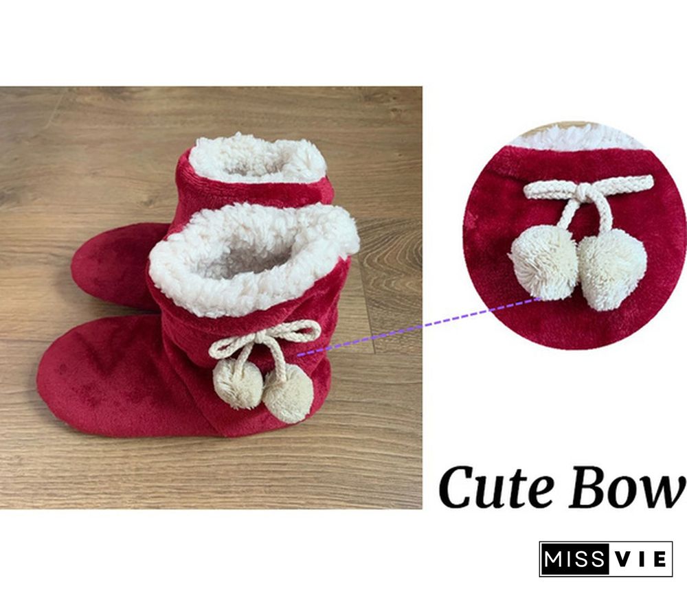 Women Indoor Slippers Warm Plush Lovers Home Slipper Soft Winter Warm House Slippers Velvet Ball Women Bedroom Slippers