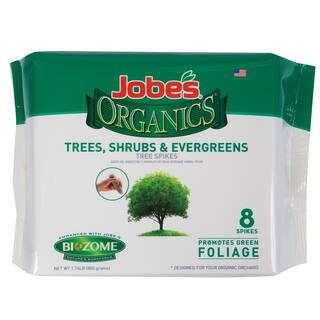 Jobe's Organics 1.76 lb. Organics Tree Shrub and Evergreen Fertilizer Spikes with Biozome OMRI Listed (8-Pack) 01210