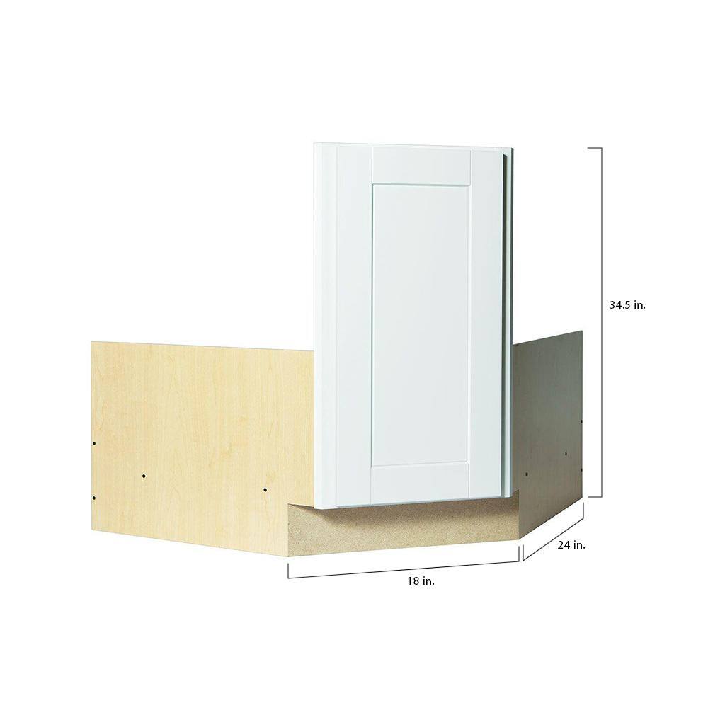 Hampton Bay Hampton Satin White Raised Panel Stock Sink Base Kitchen Cabinet 36 in. W x 34.5 in. D H x 24 in. D KCSB36-SW