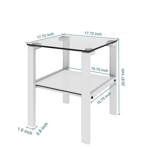 Glass Two Layer Tea Table Corner Table Side Table