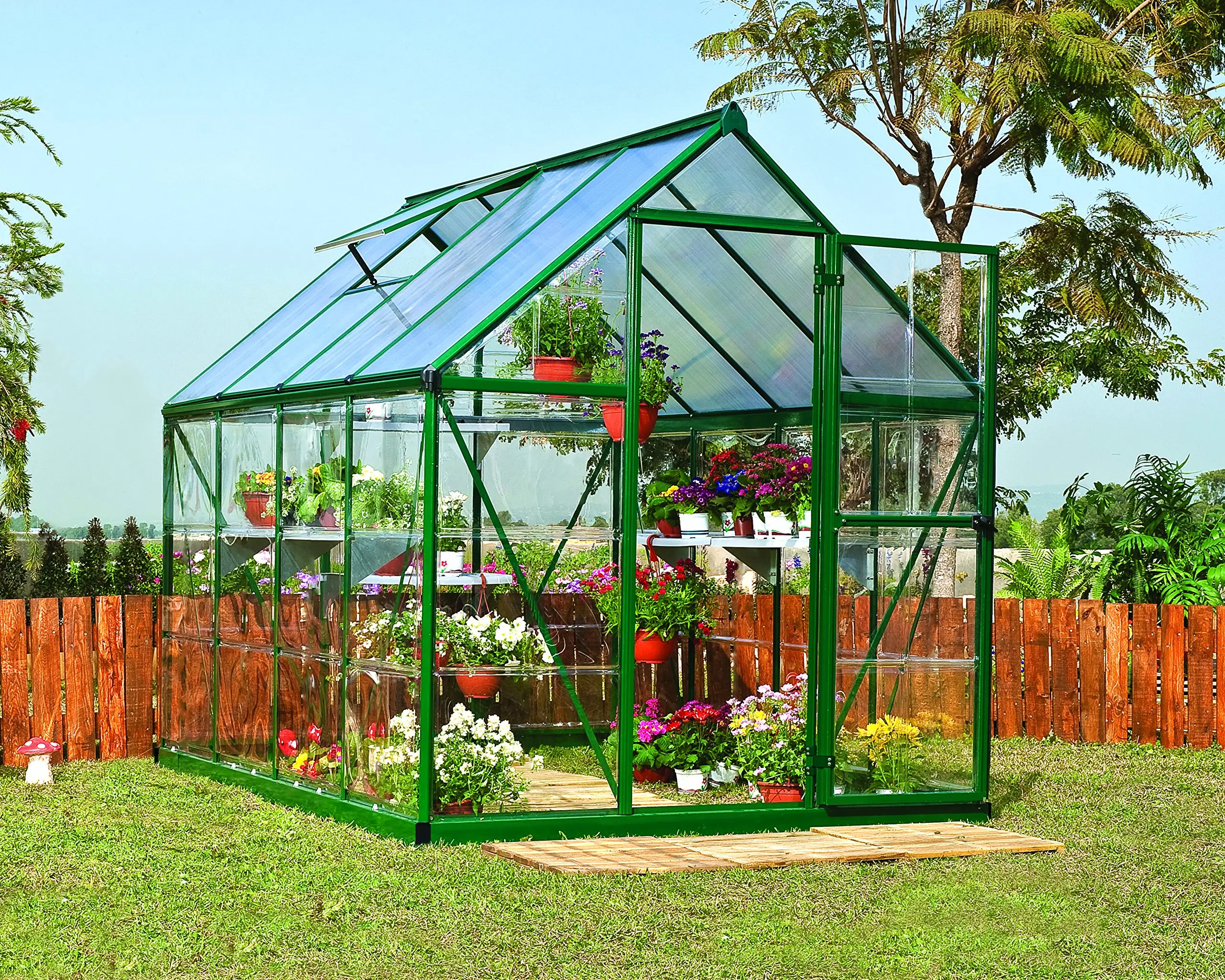 PC polycarbonate sheet outdoor green houses aluminum frame garden greenhouse