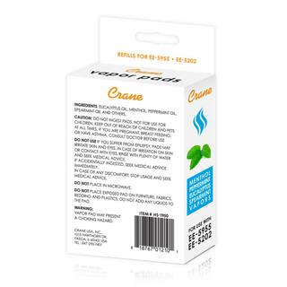 Crane Universal Vapor Pads for Droplets (EE-5302) Warm Mist (EE-5202) and Corded Inhaler (EE-5955) - Menthol Eucalyptus HS-1950