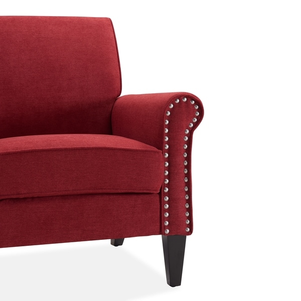 Copper Grove Herve Brick Red Velvet Traditional Arm Chair