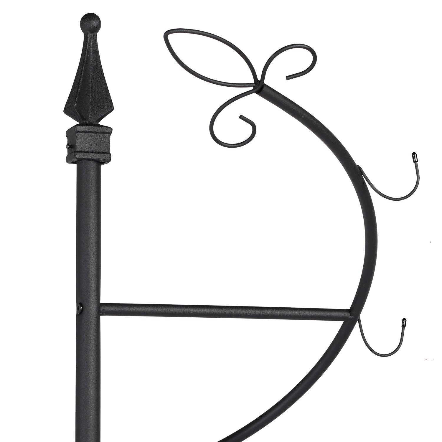 VECELO Metal Spiral Floor Coat Hat Rack， Entryway Hall Trees with Hooks and Umbrella Holder， Black