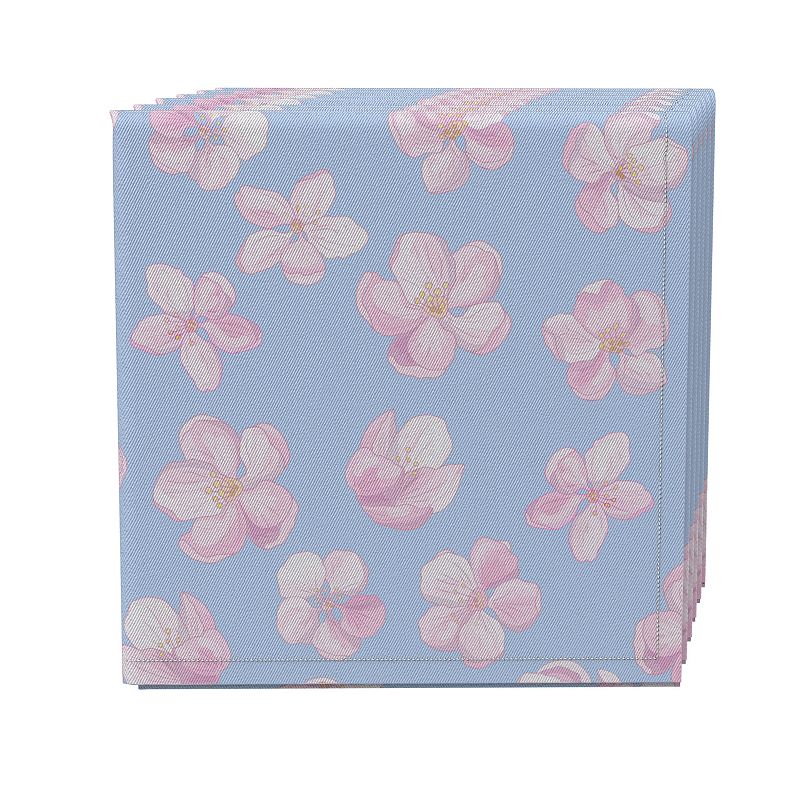 Napkin Set of 4， 100% Cotton， 20x20， Pink Apple Blossoms