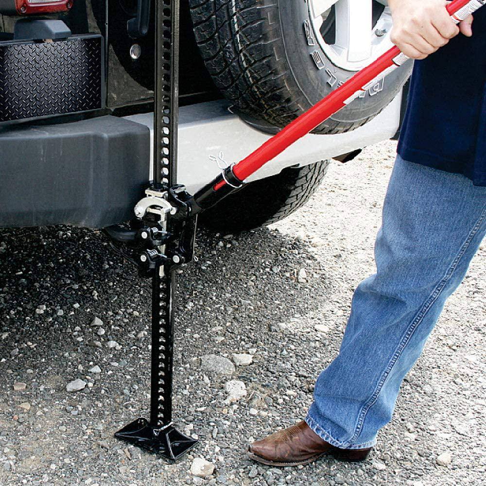 Big Red 3-Ton (6000 lbs.) Capacity 33 in. Ratcheting Off Road Utility Farm Jack Red and Black TRA7224B