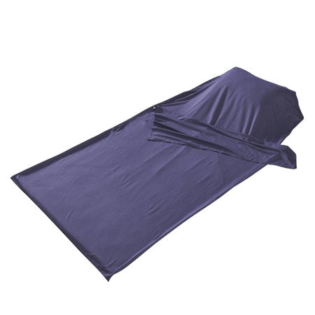 CJC Travel Sleeping Bag Liner Adults Camping Folding Sheets & Sheets for Backpacking Hostels, Silk Sleep Pocket, (Dark Blue, 29*82in)