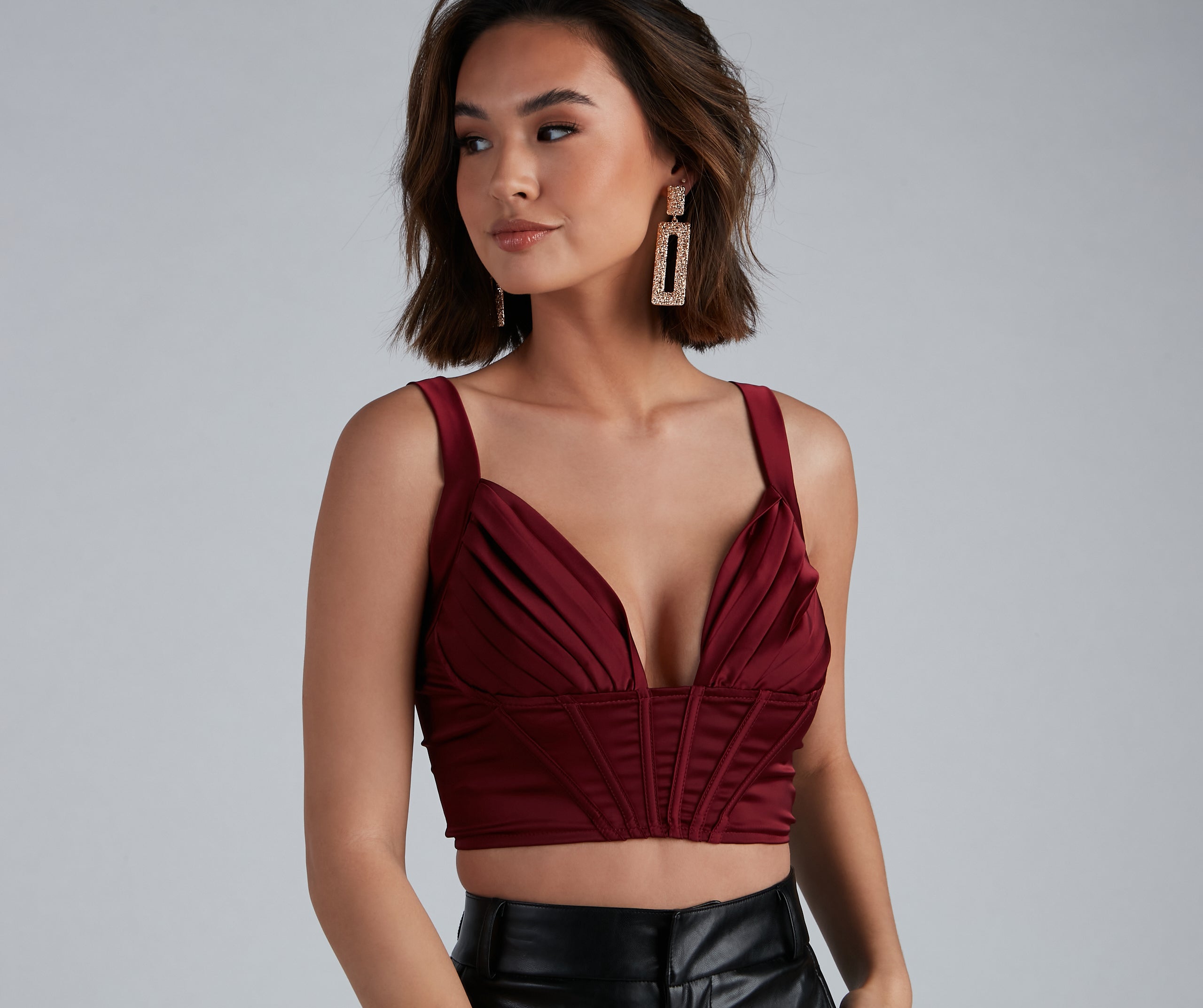 Pretty In Pleats Satin Cropped Corset