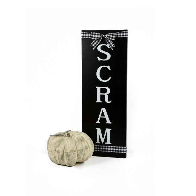 Halloween scram quot Metal Porch Sign