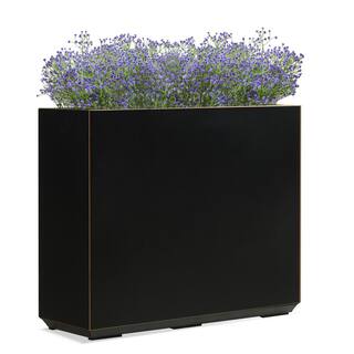 EDYO LIVING Metal Box Square Planter in Black HCMP008-BLK